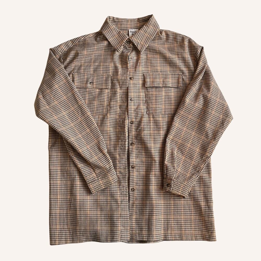 PRINCESS POLLY brown tan button up shirt, size US 4